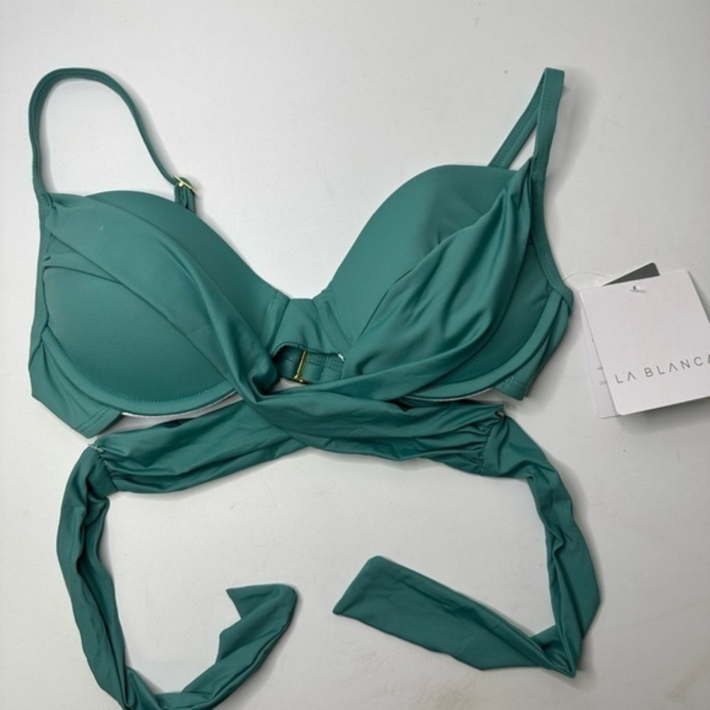 La Blanca NWT Women's Island Goddess Wrap Underwire Push‎ Up Swimsuit Top sz 2 - Picture 5 of 9